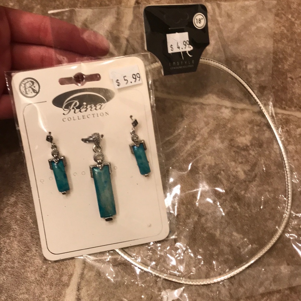 Necklace with pendant and matching earrings